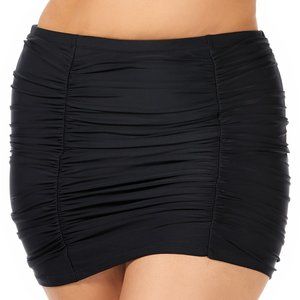 Raisins Curve Ruched Costa High Waist Swim Skirt